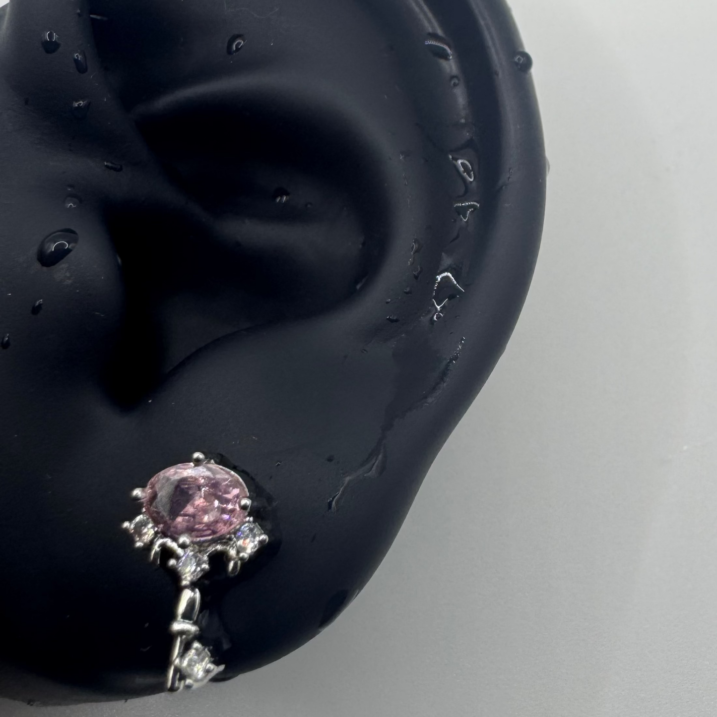 Rosé Key Crystal Helix Earring