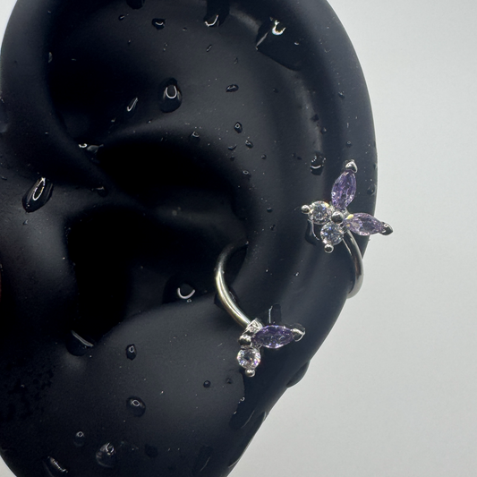 Violet Butterfly Conch Earrings