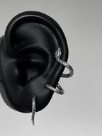 Silver Serpent Helix Earrings