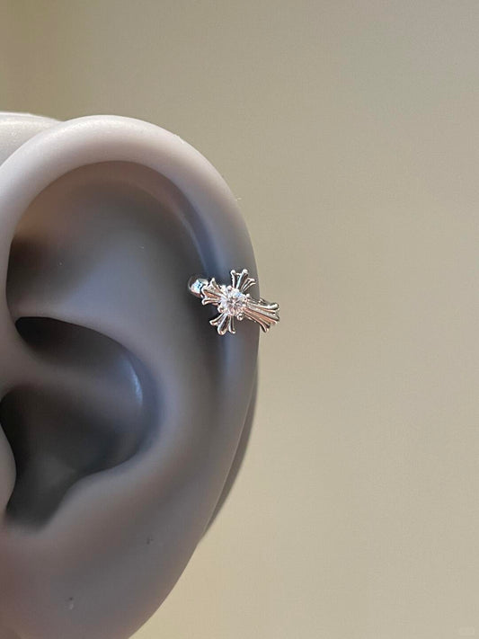 ChromeCross Helix Earrings