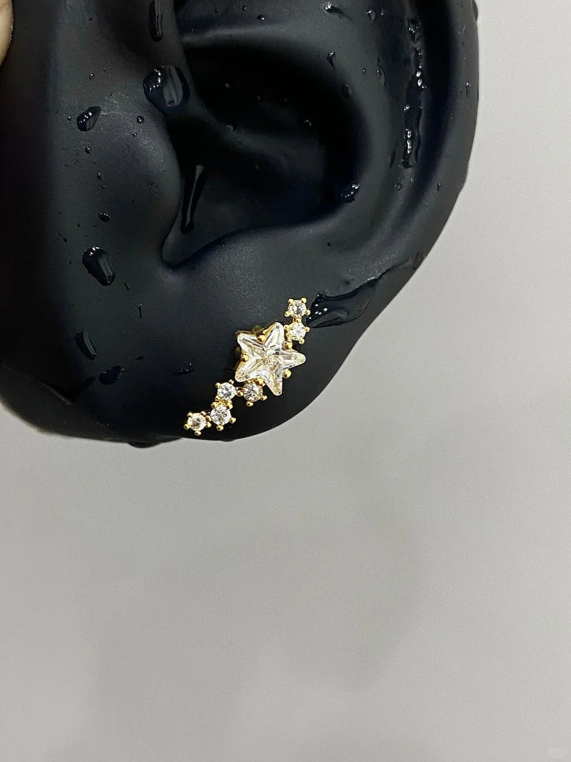 Golden StellaPath Helix Earrings