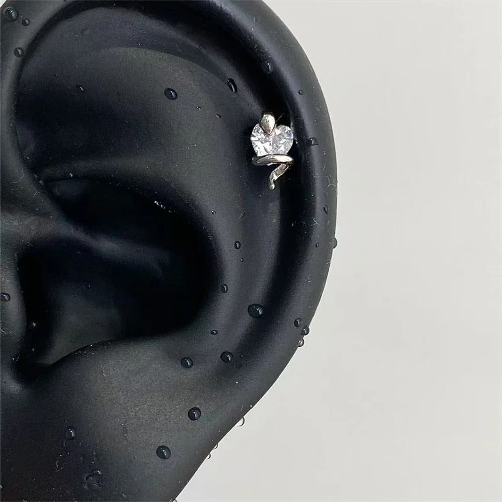 Serene Heart Helix Earrings