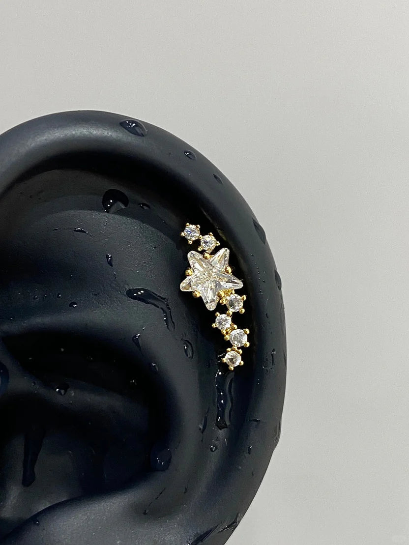 Golden StellaPath Helix Earrings