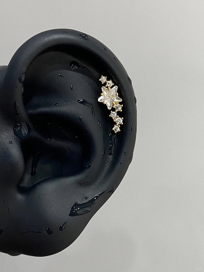 Golden StellaPath Helix Earrings