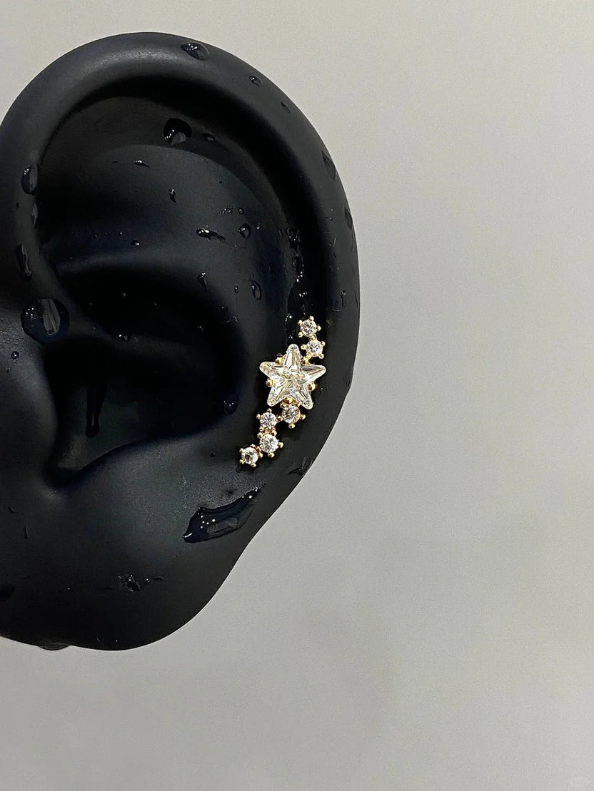 Golden StellaPath Helix Earrings