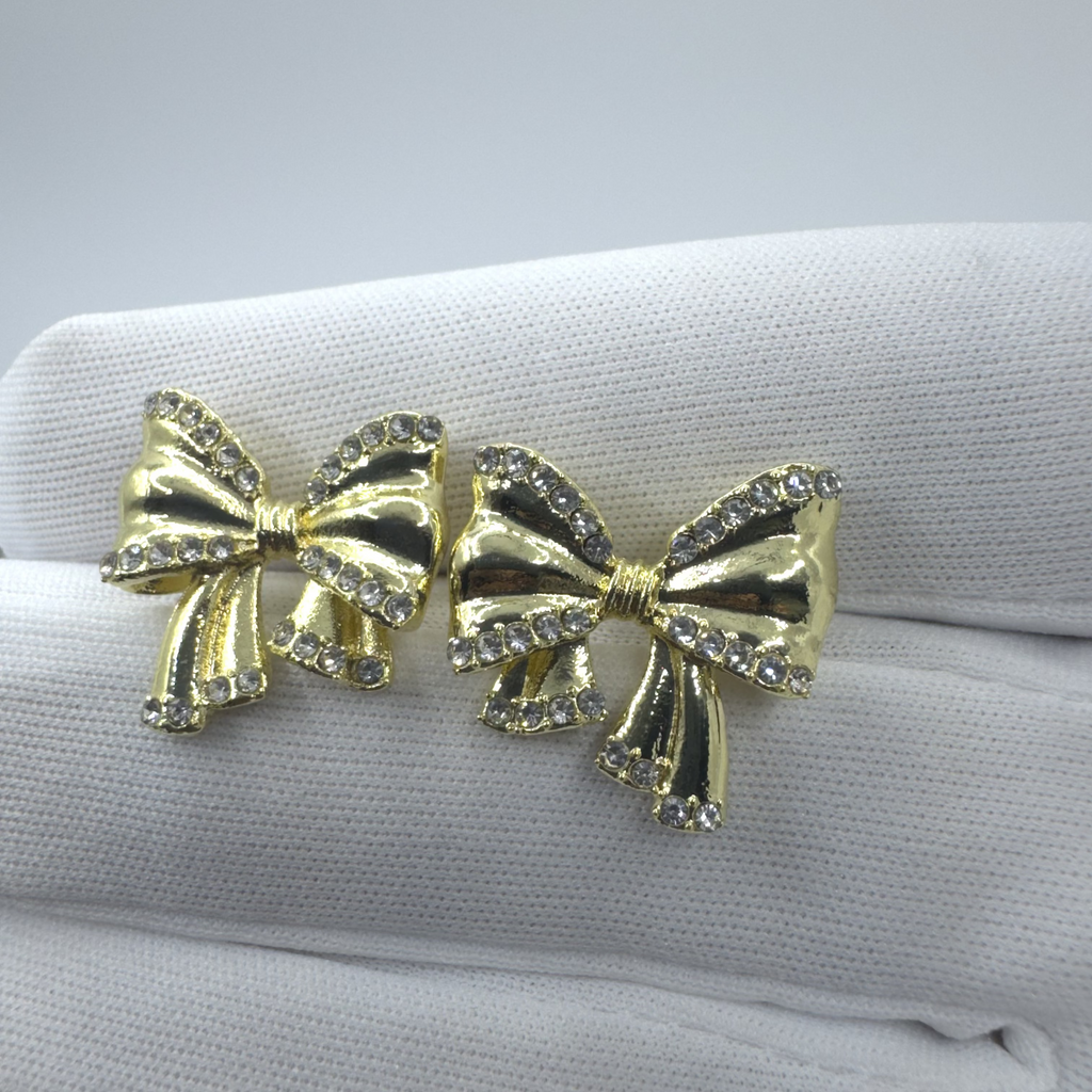 GoldenGlow Bow Earrings