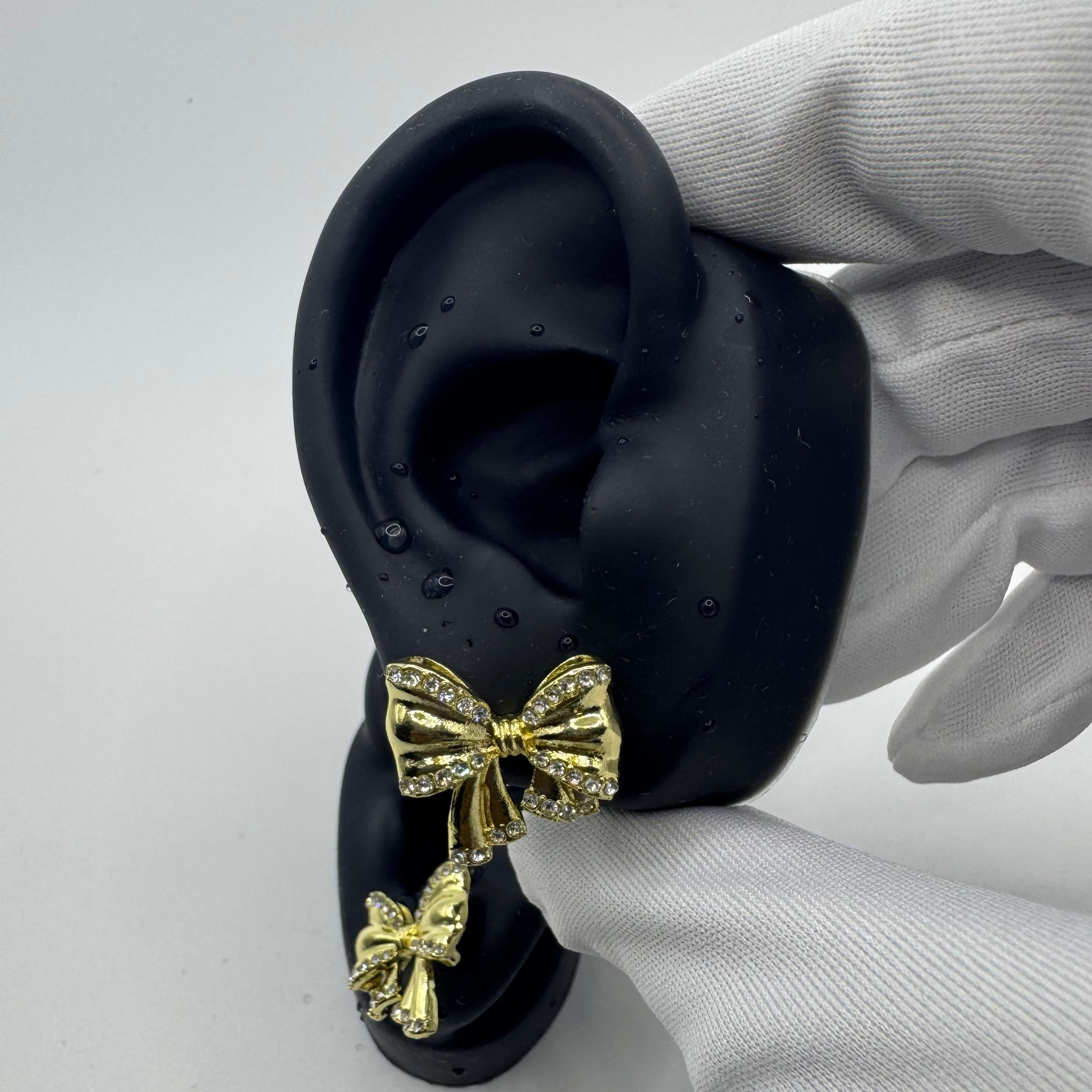 GoldenGlow Bow Earrings