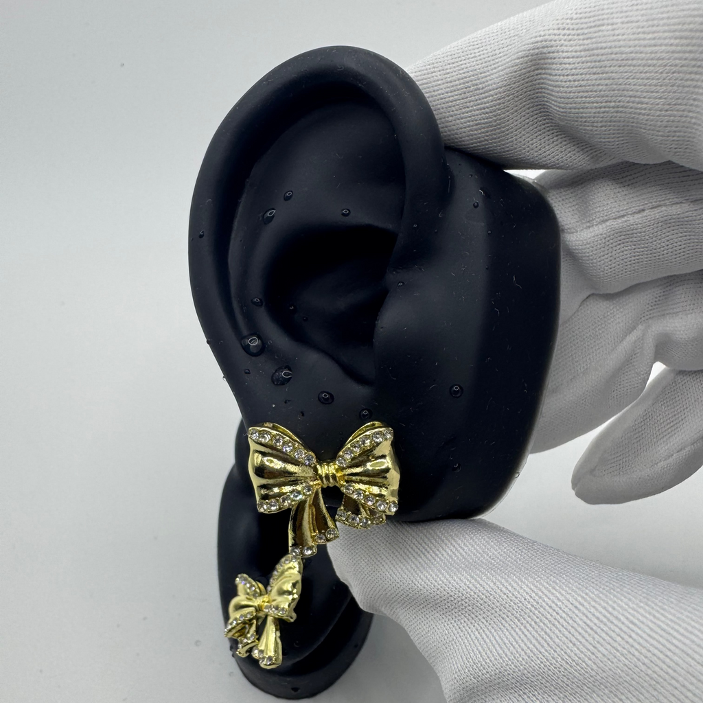 GoldenGlow Bow Earrings