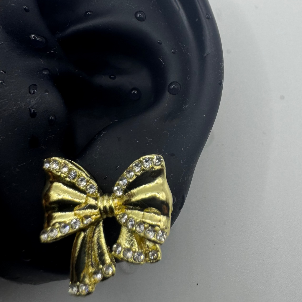 GoldenGlow Bow Earrings