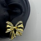 GoldenGlow Bow Earrings