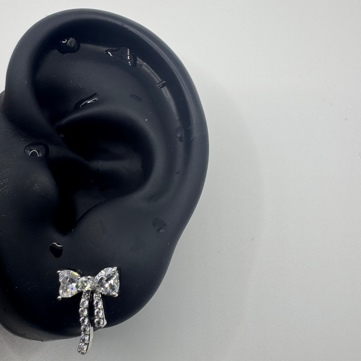 Crystal Bow Helix Earrings