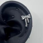 Crystal Bow Helix Earrings