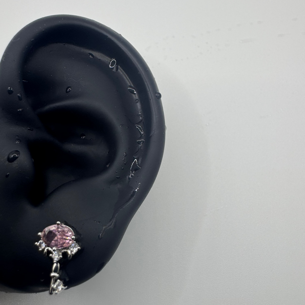 Rosé Crystal Umbrella Helix Earring