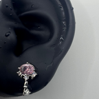 Rosé Key Crystal Helix Earring