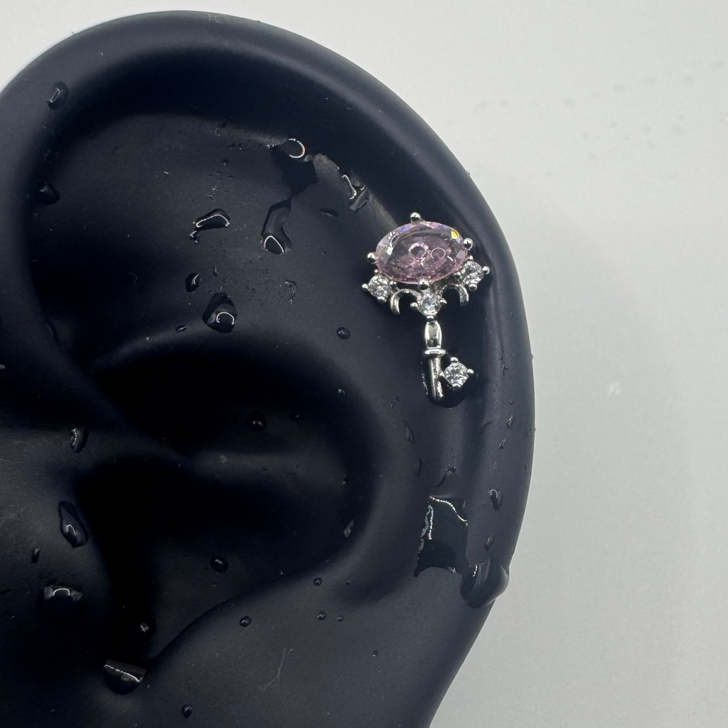 Rosé Crystal Umbrella Helix Earring