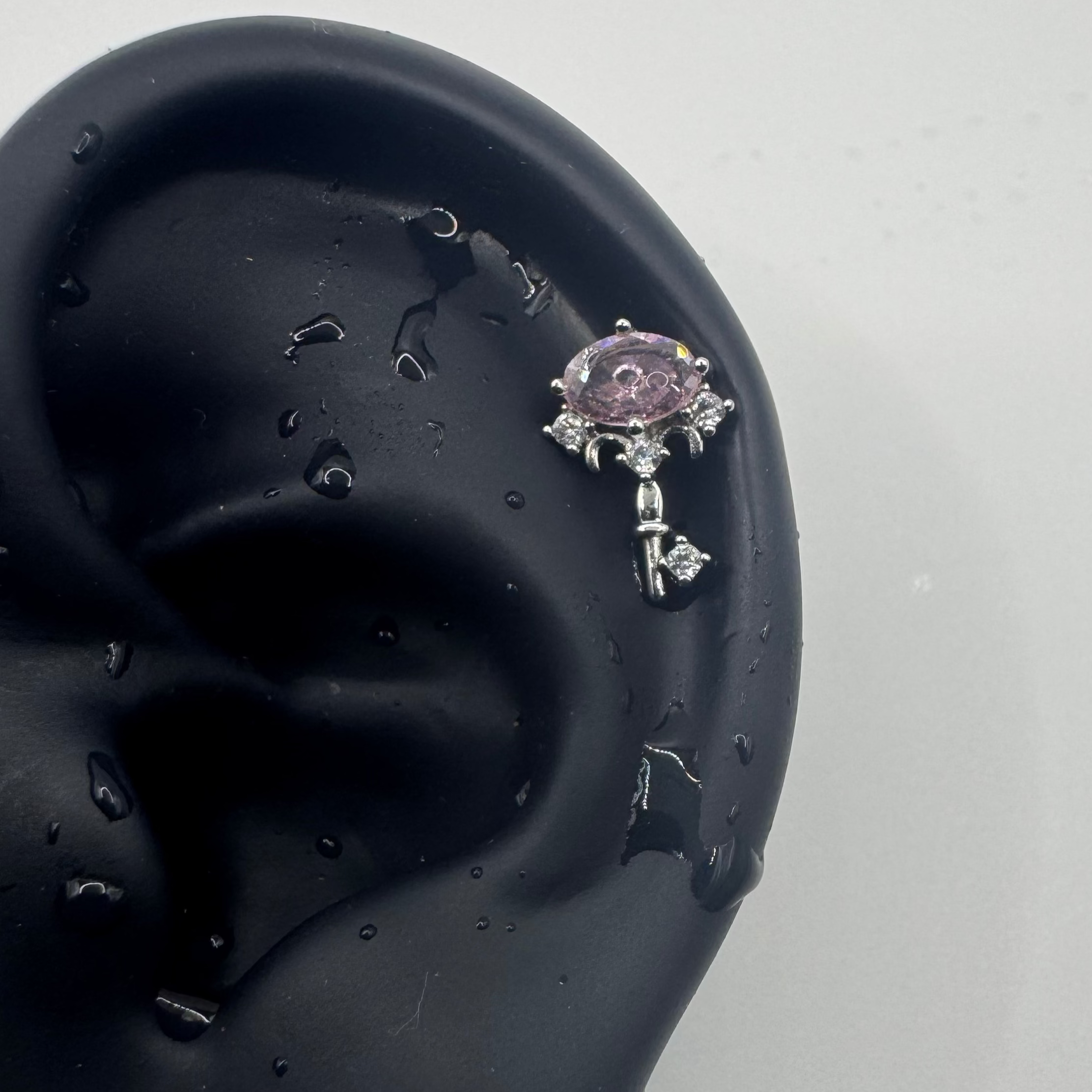 Rosé Crystal Umbrella Helix Earring