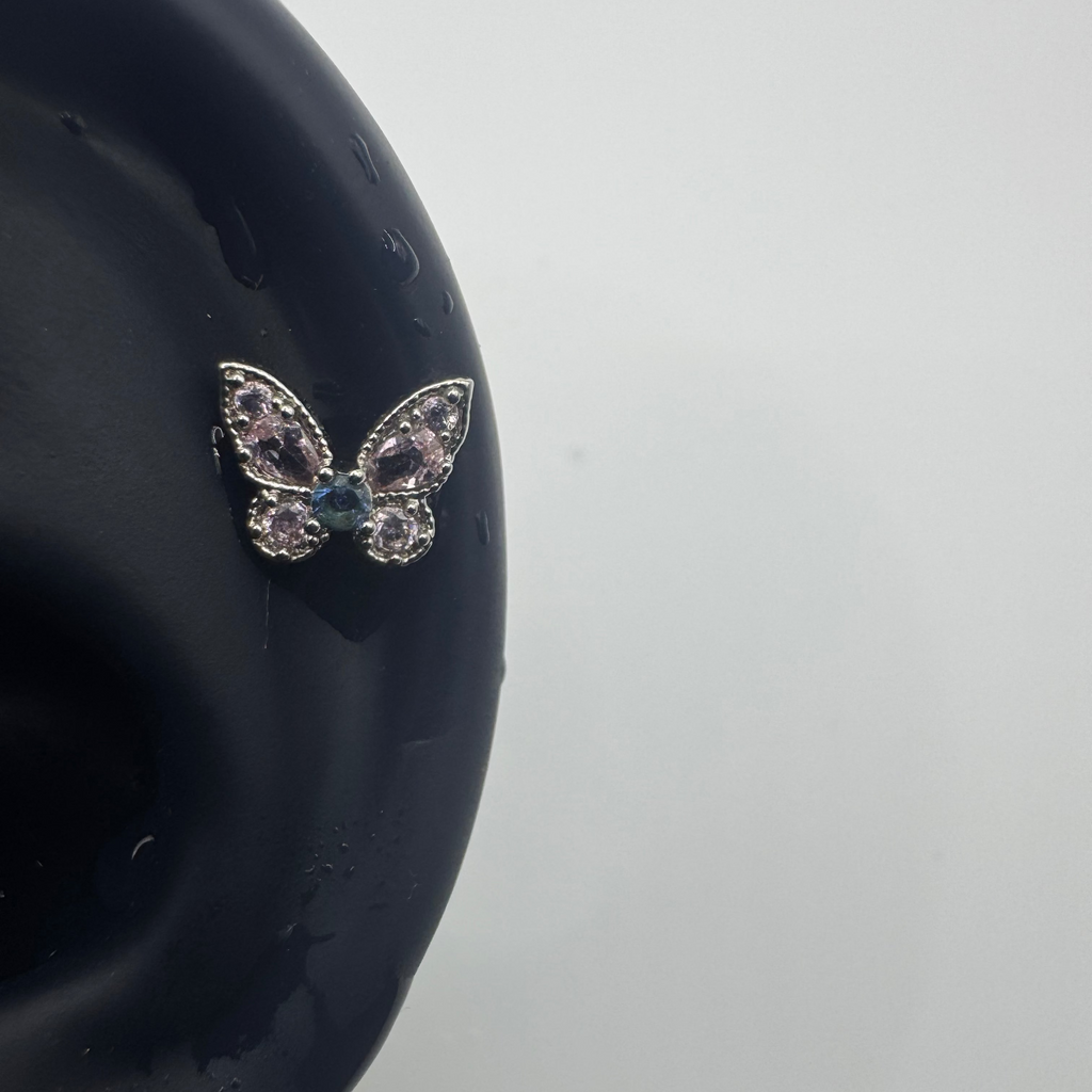 Aurora Pink Butterfly Helix Earring