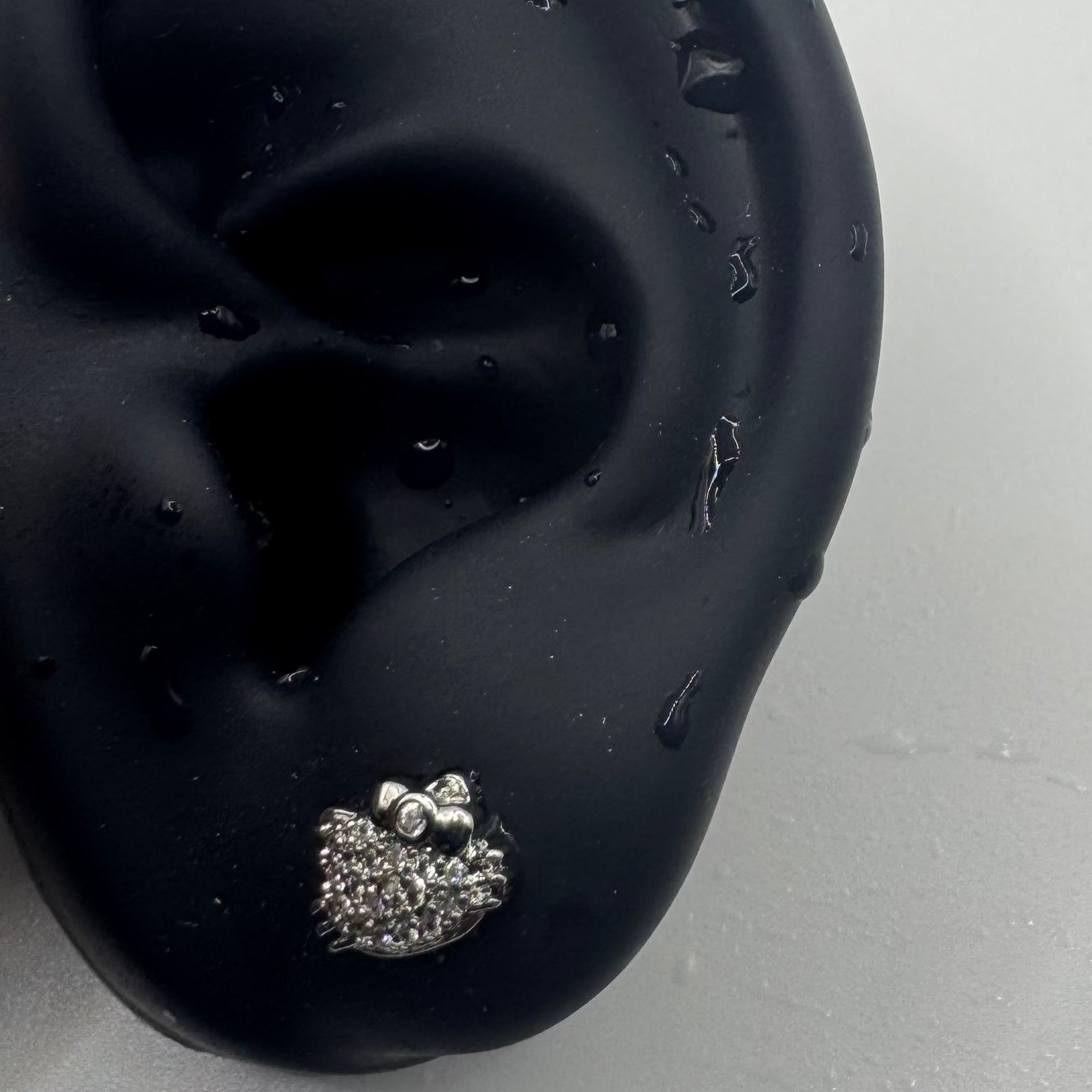 Crystal Kitty Helix Earring