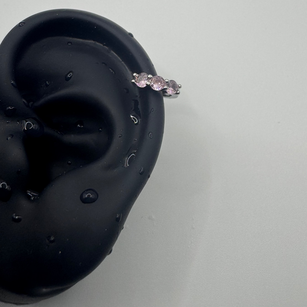 Rosé Crystal Helix Hoop