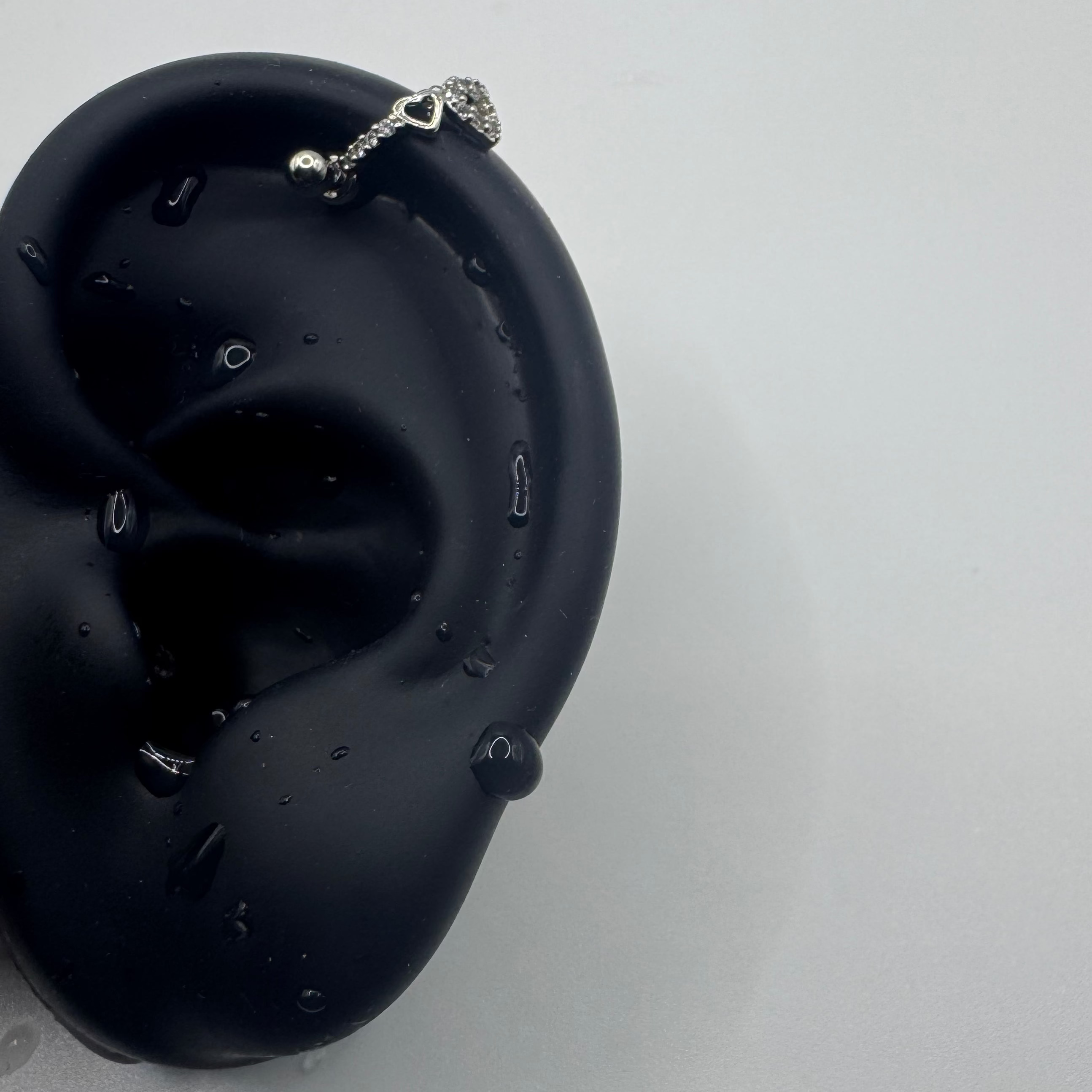 Crystal Heart Helix Earrings