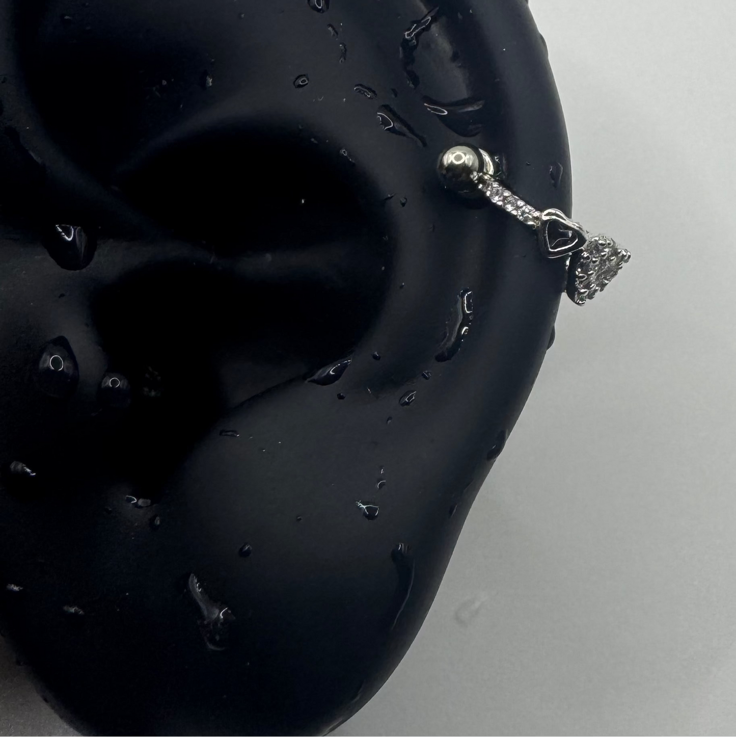 Crystal Heart Helix Earrings
