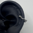 Crystal Heart Helix Earrings