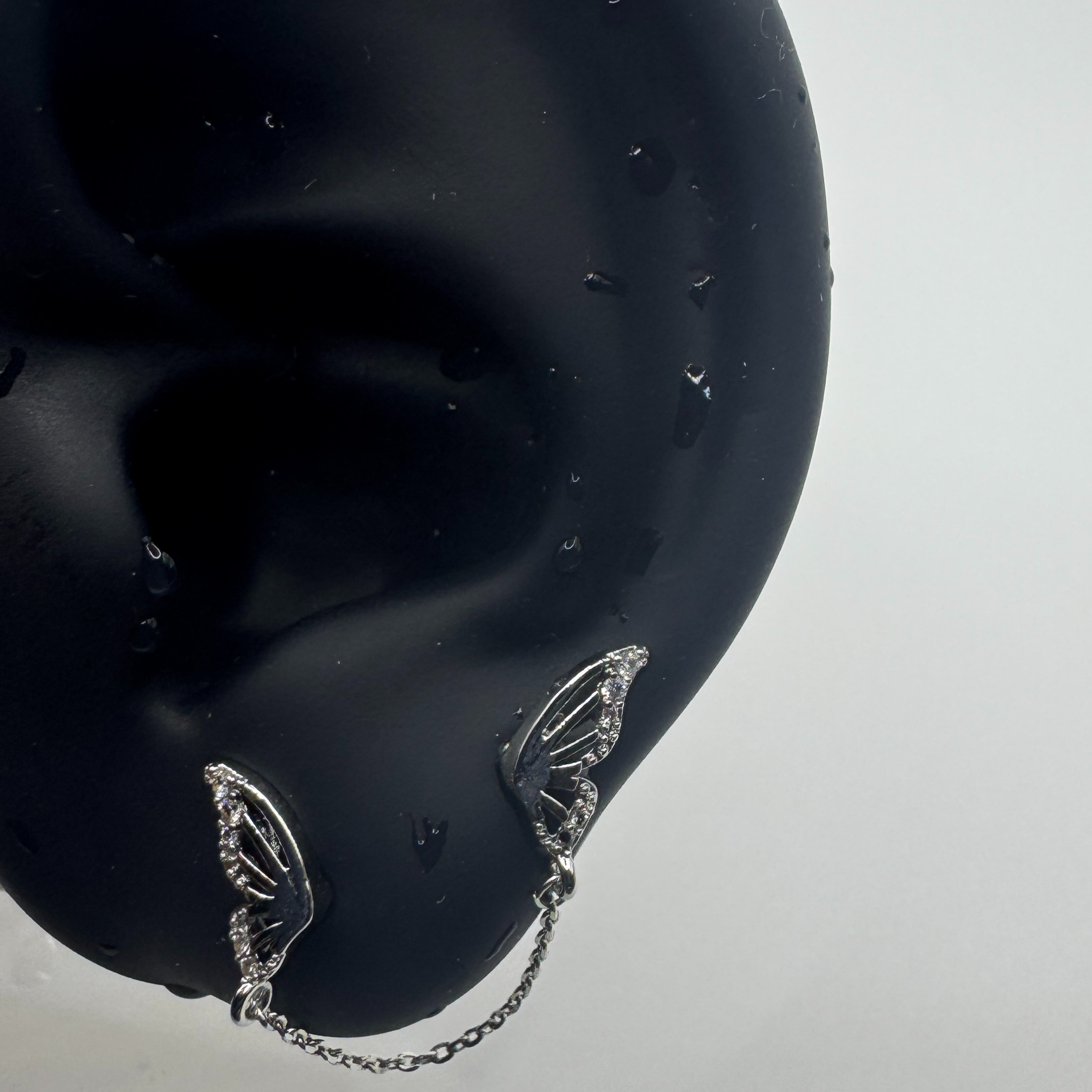 Butterfly Wing Helix Chain Earrings