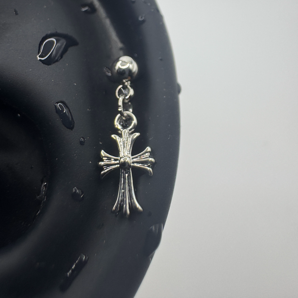 Midnight Cross Helix Earring