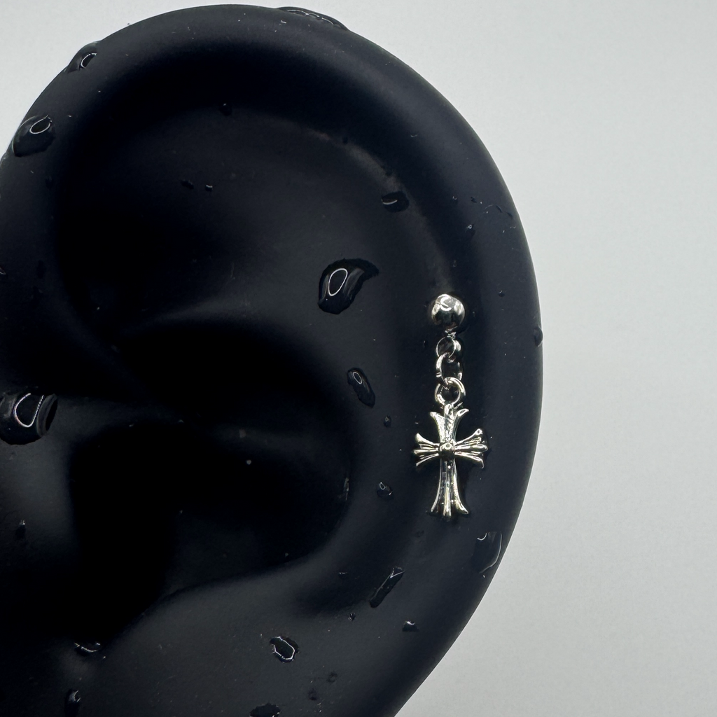 Midnight Cross Helix Earring