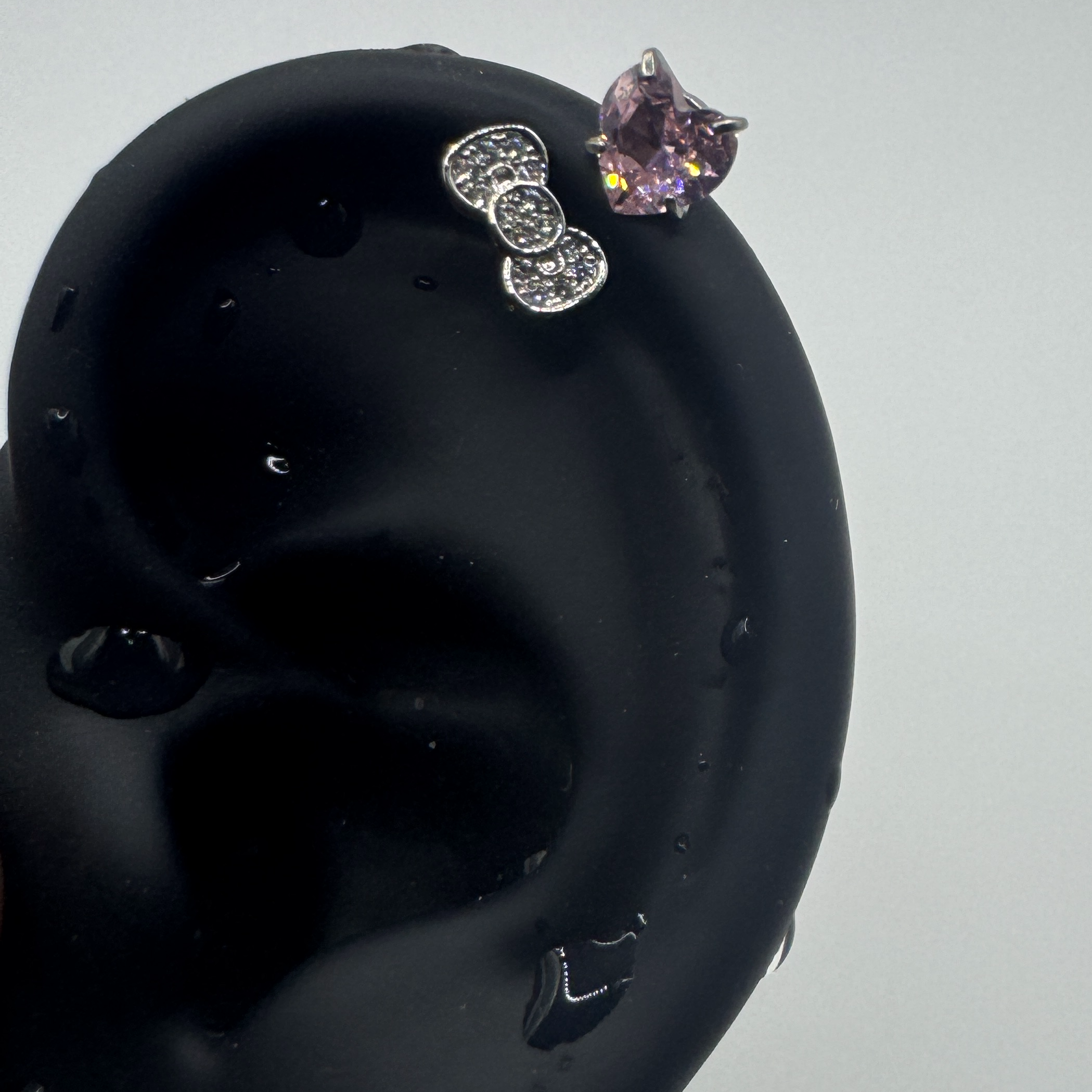 Petal Pink Heart Helix Hoop