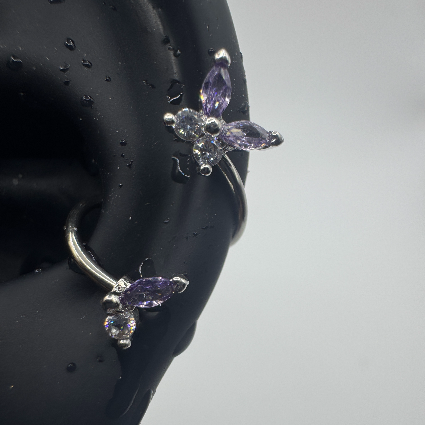 Violet Butterfly Conch Earrings