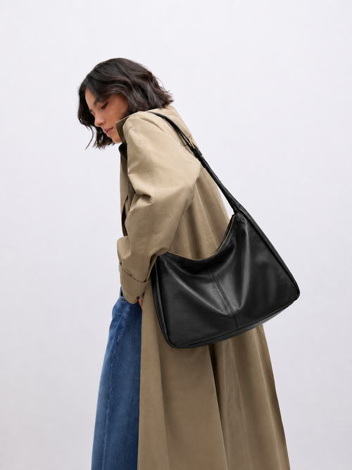 Nasaria Leather Midnight Tote Bag