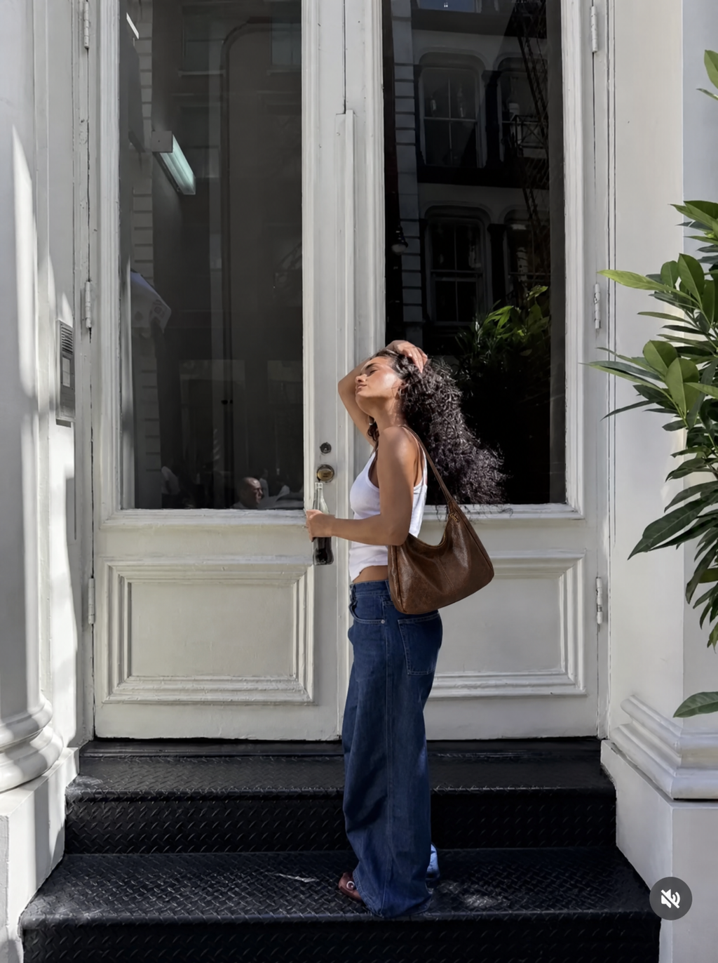 Nasaria Leather Mocha Brown Tote Bag