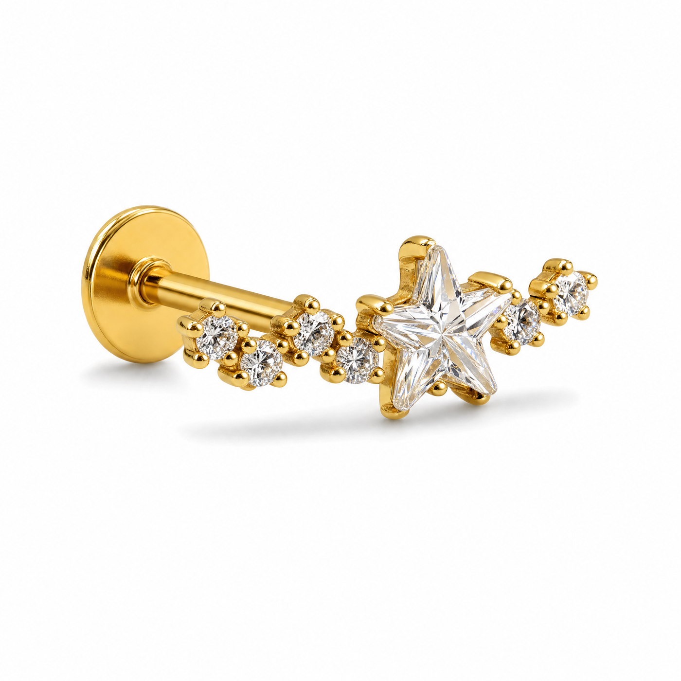 Golden StellaPath Helix Earrings studio shot