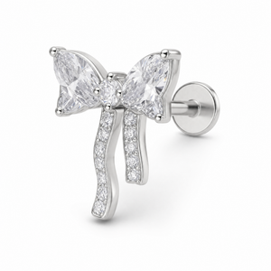Crystal Bow Helix Earrings
