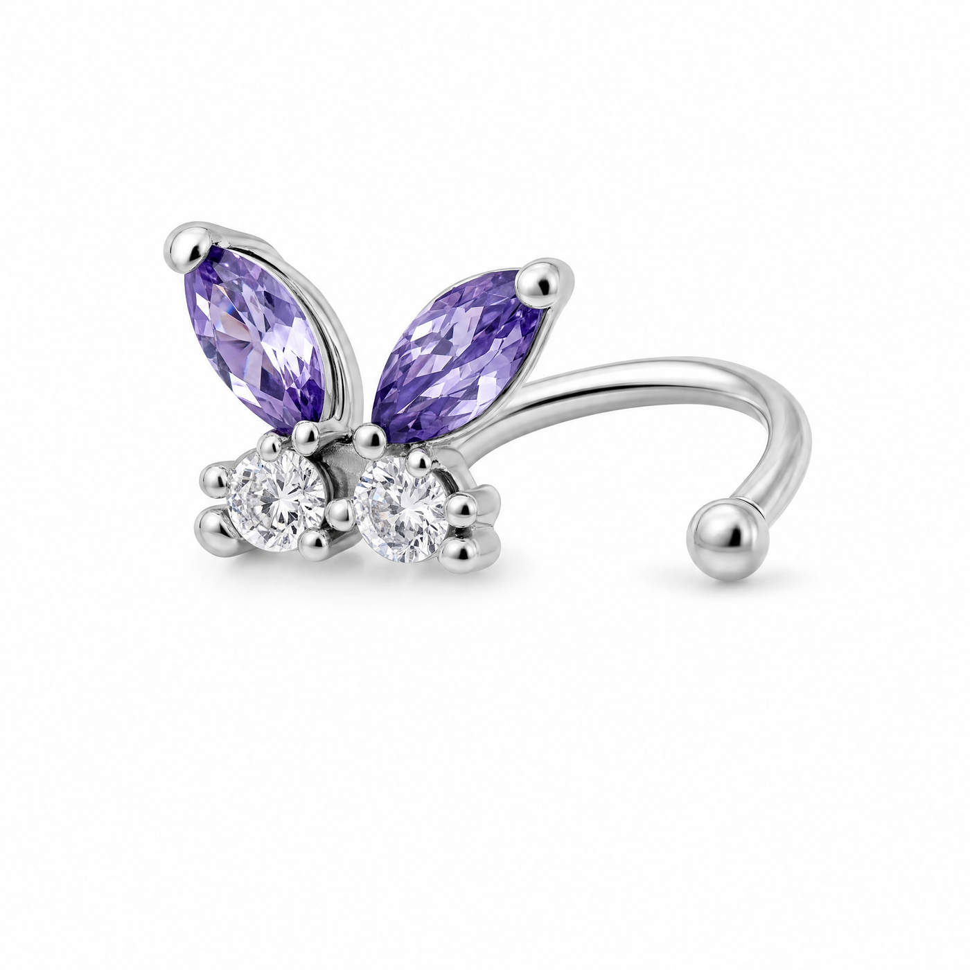 Violet Butterfly Conch Earrings studio shot