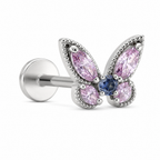 Aurora Pink Butterfly Helix Earring studio shot