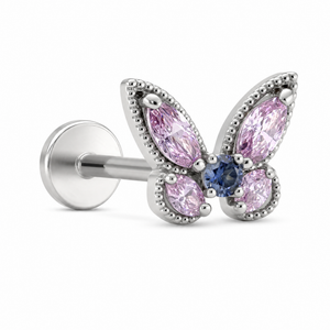 Aurora Pink Butterfly Helix Earring