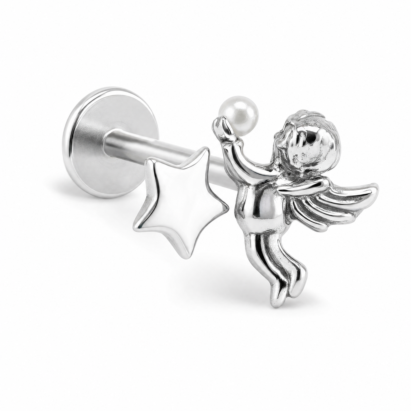 Angel Pearl Star Helix Earring studio shot