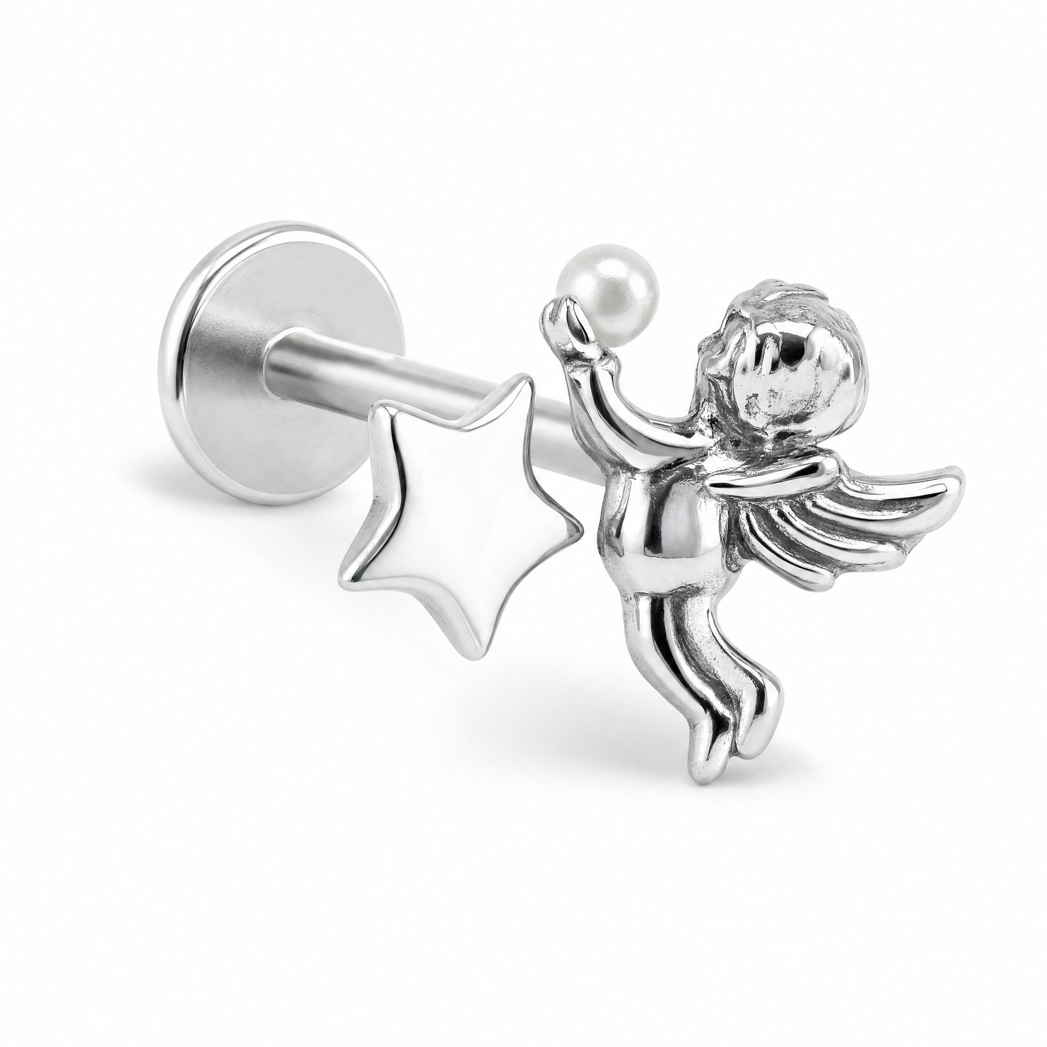 Angel Pearl Star Helix Earring studio shot