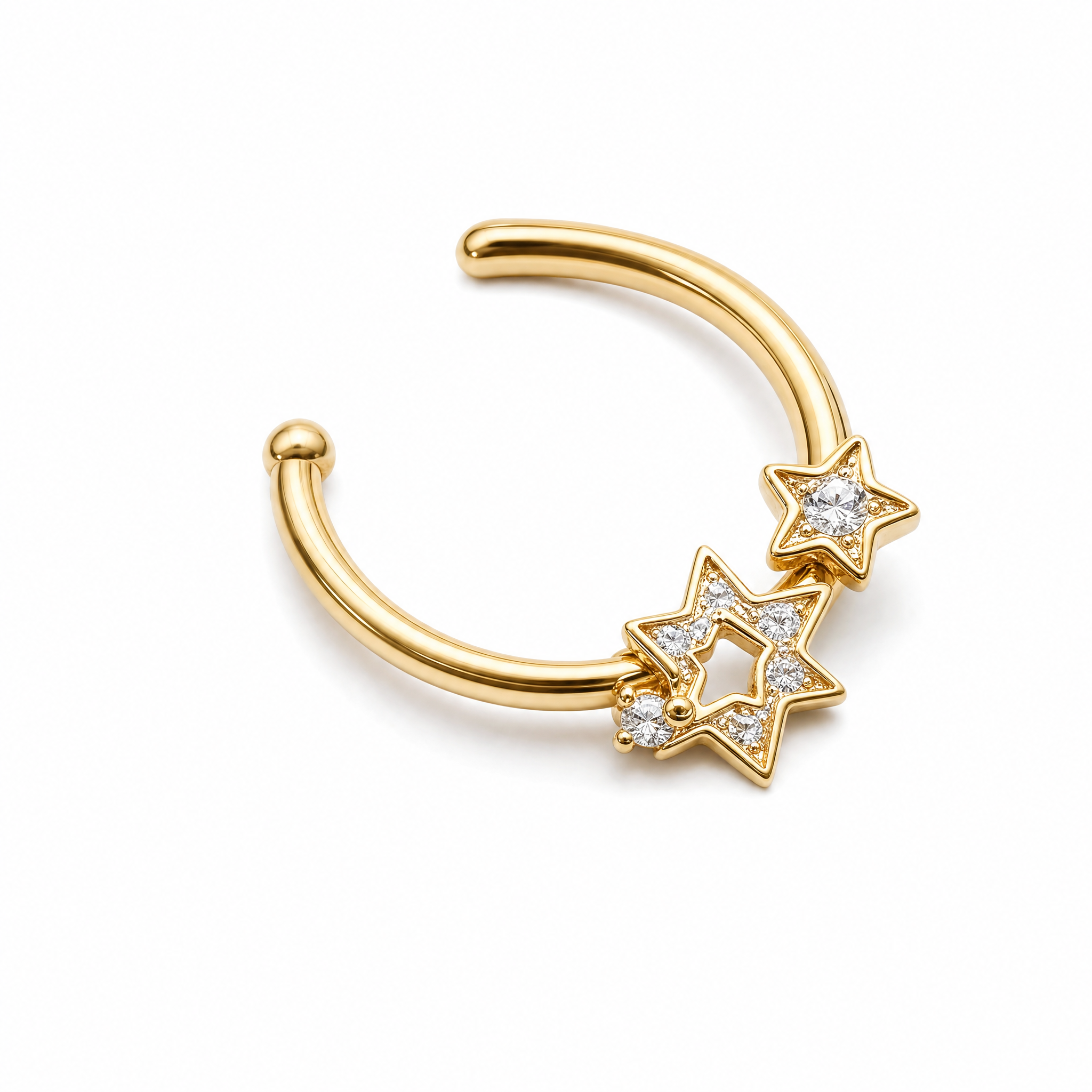 Celestia Glow Gold Conch Earrings studio shot