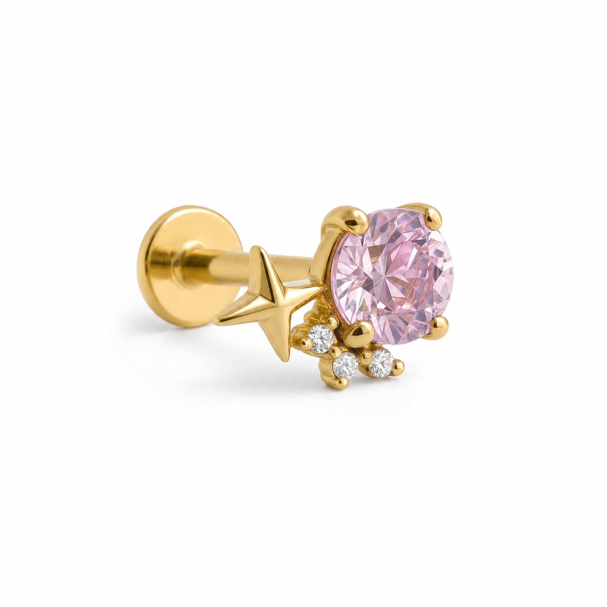 Golden Roséra Crystal Rose Earrings studio shot