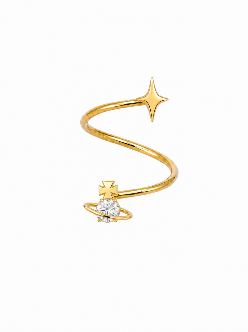 Orbit Swirl Gold Conch Earrings