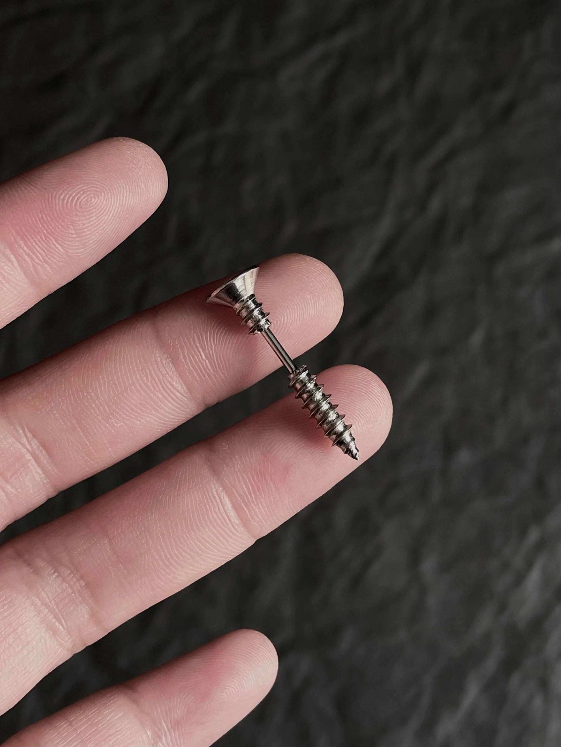 Steel Screw Illusion Earring