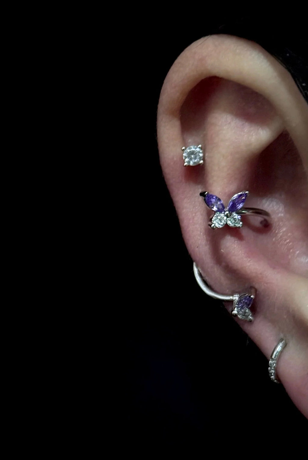 Violet Butterfly Conch Earrings