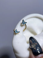 Violet Butterfly Gold Conch Earrings