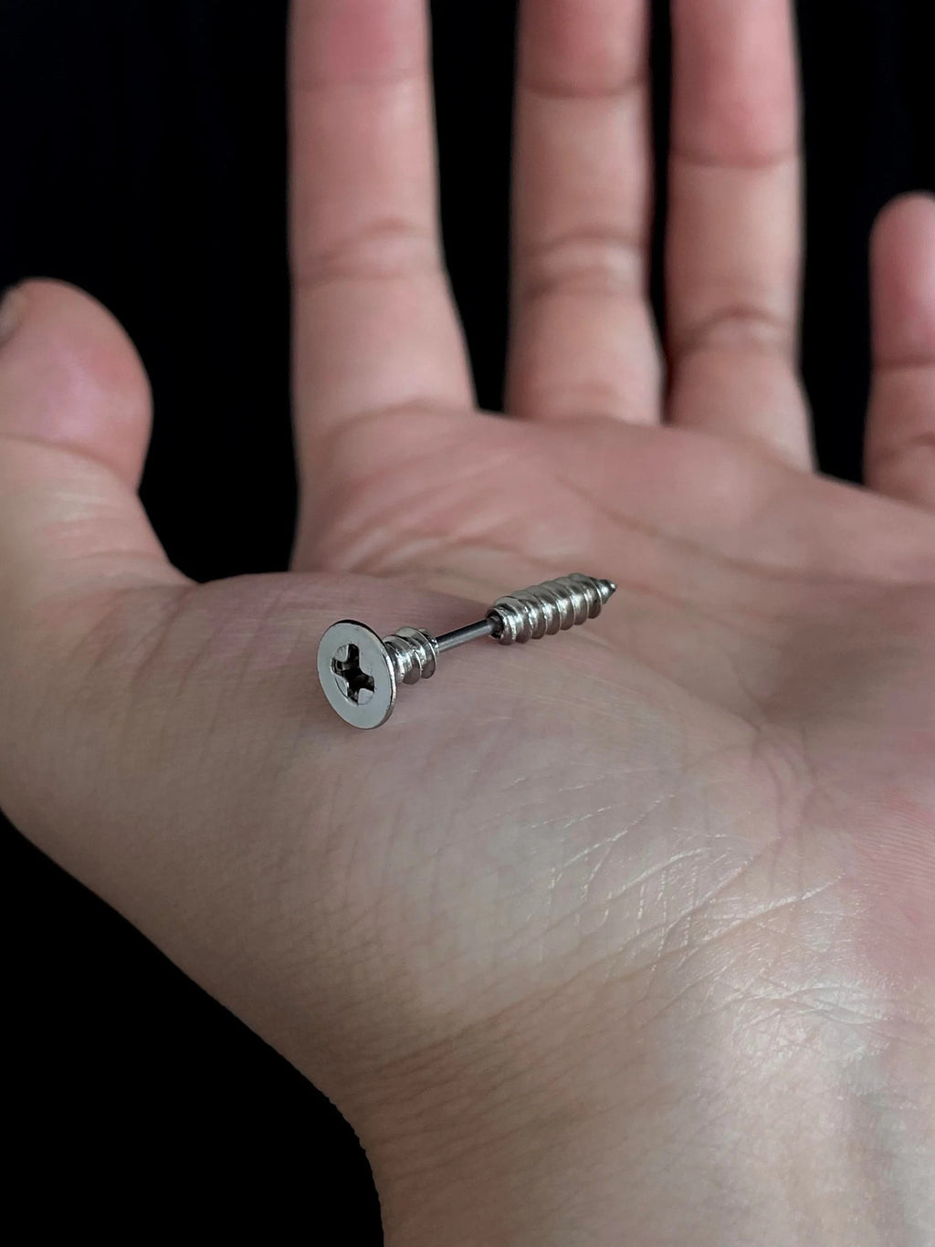 Steel Screw Illusion Earring