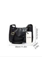 Nasaria Leather Midnight Tote Bag