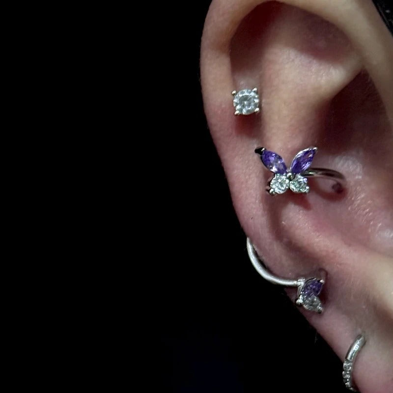 Violet Butterfly Conch Earrings