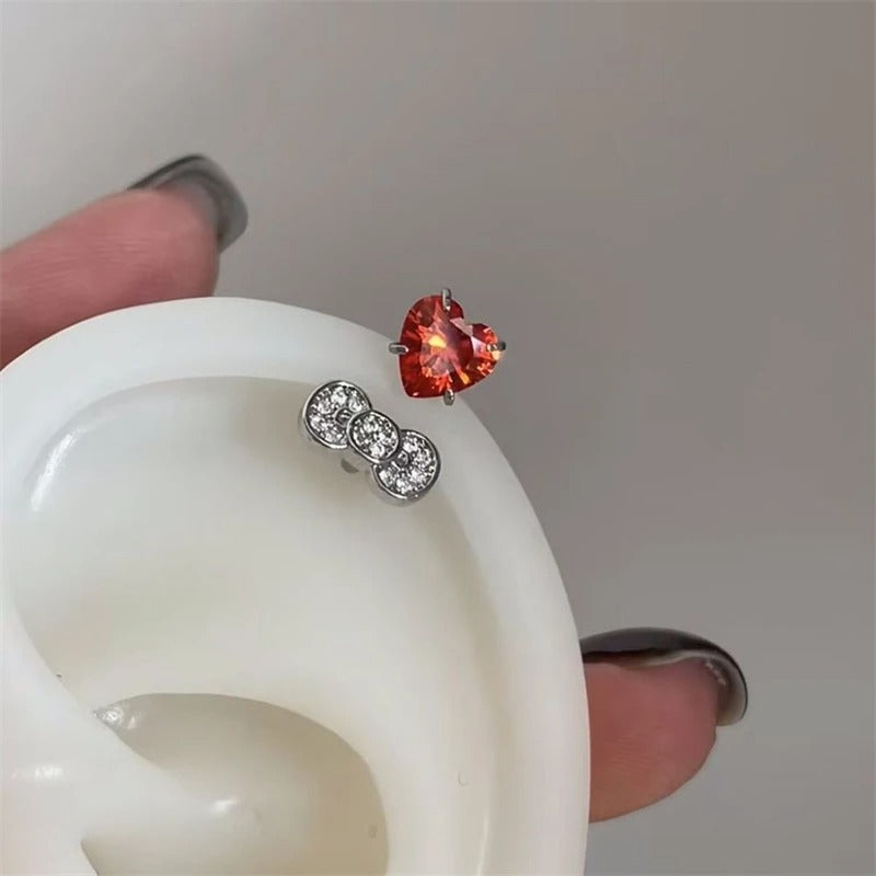 Petal Pink Heart Helix Hoop